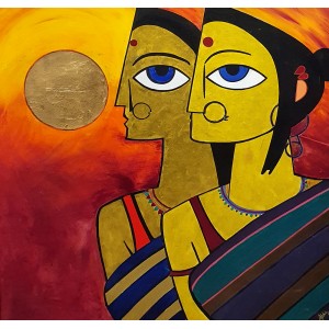 Aisha Mahmood, 36 x 36 Inch, Acrylic on Canvas, Figurate Painting, AC-AIMD-032